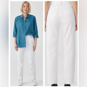 NWT Eileen Fisher Organic Cotton Denim Slim Jean Slim Fit Full Length Stretch 6